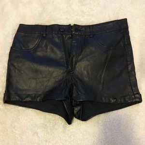 H&M faux leather shorts